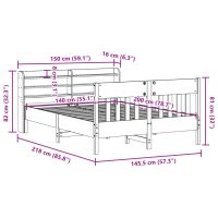 vidaXL Sängram utan madrass vaxbrun 140x200 cm massiv furu - Bild 12