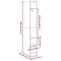 vidaXL Garderob vit 30x50x200 cm konstruerat trä - Bild 9