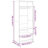 vidaXL Garderob vit 80x50x200 cm konstruerat trä - Bild 9