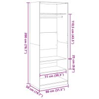 vidaXL Garderob svart 80x50x200 cm konstruerat trä - Bild 9