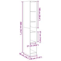 vidaXL Garderob svart 30x50x200 cm konstruerat trä - Bild 9