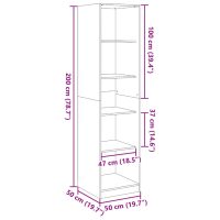 vidaXL Garderob vit 50x50x200 cm konstruerat trä - Bild 9