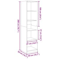 vidaXL Garderob svart 50x50x200 cm konstruerat trä - Bild 9