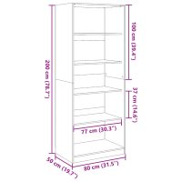 vidaXL Garderob vit 80x50x200 cm konstruerat trä - Bild 9