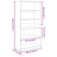 vidaXL Garderob vit 100x50x200 cm konstruerat trä - Bild 9