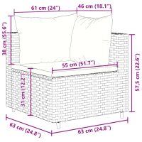 vidaXL Loungegrupp 10 delar med brun dynor konstrotting - Bild 10