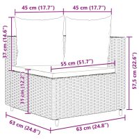 vidaXL Loungegrupp 10 delar med svarta dynor konstrotting - Bild 11