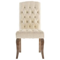 vidaXL Matstolar 4 st beige linnedesign tyg - Bild 3