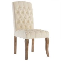 vidaXL Matstolar 4 st beige linnedesign tyg - Bild 4