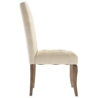 vidaXL Matstolar 4 st beige linnedesign tyg - Bild 5