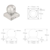 vidaXL Stolphattar klot 6 st galvaniserad metall 71x71 mm - Bild 9