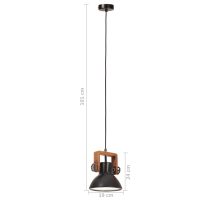 vidaXL Hänglampa industriell 25 W svart rund 19 cm E27 - Bild 11