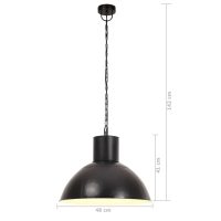 vidaXL Hänglampa industriell 25 W svart rund 48 cm E27 - Bild 9