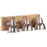 vidaXL Vägglampa industriell silver 70x23 cm E27 mangoträ - Bild 3