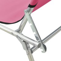 vidaXL Hopfällbar solsäng med tak rosa aluminium - Bild 8