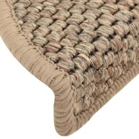 vidaXL Trappstegsmattor självhäftande sisal 15 st 56x17x3 cm mörkbeige - Bild 7