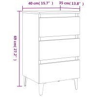 vidaXL Sängbord med metallben sonoma-ek 40x35x69 cm - Bild 9