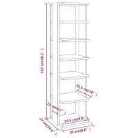 vidaXL Skoställ rökfärgad ek 27,5x27x102 cm konstruerat trä - Bild 6