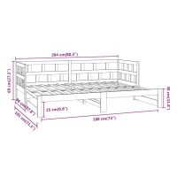 vidaXL Dagbädd utdragbar vit massiv furu 2x(90x200) cm - Bild 12