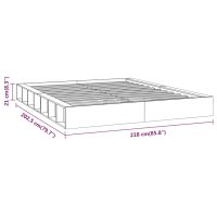 vidaXL Sängram vit 200x200 cm massivt trä - Bild 8