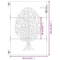 vidaXL Trädgårdsgrind 85x125 cm rosttrögt stål träddesign - Bild 10