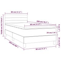 vidaXL Ramsäng med madrass & LED svart 80x200 cm tyg - Bild 8