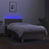 vidaXL Ramsäng med madrass & LED taupe 90x190 cm tyg - Bild 3