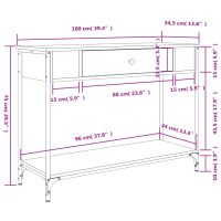 vidaXL Konsolbord svart 100x34,5x75 cm konstruerat trä - Bild 11