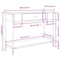 vidaXL Avlastningsbord sonoma-ek 100x34,5x75 cm konstruerat trä - Bild 11