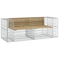 vidaXL Trädgårdsbänk gabiondesign 184x71x65,5 cm impregnerad furu - Bild 2