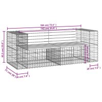 vidaXL Trädgårdsbänk gabiondesign 184x71x65,5 cm impregnerad furu - Bild 7