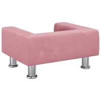 vidaXL Barnsoffa rosa 50x40x26,5 cm sammet - Bild 5