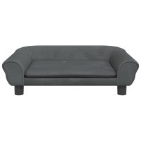 vidaXL Barnsoffa mörkgrå 70x45x26 cm sammet - Bild 3