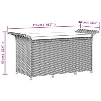 vidaXL Trädgårdsbänk med dyna brun 116x46x57 cm konstrotting - Bild 8