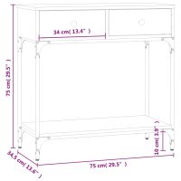 vidaXL Konsolbord svart 75x34,5x75 cm konstruerat trä - Bild 11