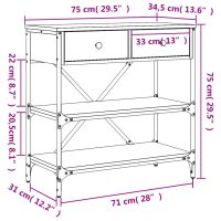 vidaXL Avlastningsbord sonoma-ek 75x34,5x75 cm konstruerat trä - Bild 11