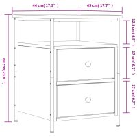 vidaXL Sängbord svart 44x45x60 cm konstruerat trä - Bild 11