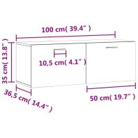 vidaXL Väggskåp rökfärgad ek 100x36,5x35 cm konstruerat trä - Bild 12