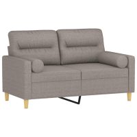 vidaXL 2-sits soffa med prydnadskuddar taupe 120 cm tyg - Bild 3