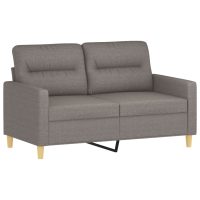 vidaXL 2-sits soffa med prydnadskuddar taupe 120 cm tyg - Bild 4