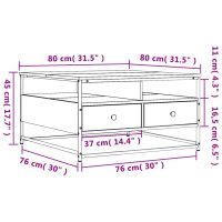 vidaXL Soffbord sonoma-ek 80x80x45 cm konstruerat trä - Bild 11