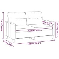 vidaXL 2-sitssoffa gräddvit 120 cm tyg - Bild 8