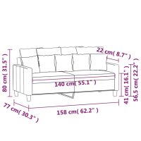 vidaXL 2-sitssoffa gräddvit 140 cm tyg - Bild 8