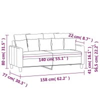 vidaXL 2-sitssoffa brun 140 cm tyg - Bild 8