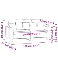 vidaXL 2-sitssoffa blå 140 cm sammet - Bild 8