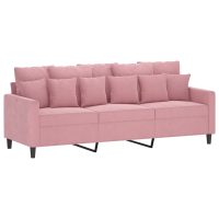 vidaXL 3-sitssoffa rosa 180 cm sammet - Bild 2