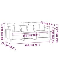 vidaXL 3-sitssoffa gul 180 cm sammet - Bild 8