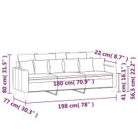 vidaXL 3-sitssoffa gul 180 cm sammet - Bild 9