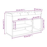 vidaXL Skobänk vit 82x32x45,5 cm konstruerat trä - Bild 11