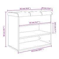 vidaXL Skobänk sonoma-ek 62x32x50 cm konstruerat trä - Bild 11